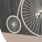 Ceas de perete din lemn cu design rotund, cu decorațiuni în 2 finisaje - Byko Viadurini