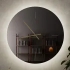 Ceas de perete din sticlă cu ace din alamă satinată - Radia Viadurini