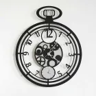 Ceas de perete circular modern în fier colorat realizat în Italia - Cireș Viadurini