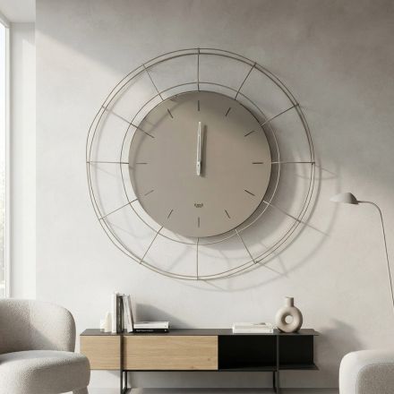 Ceas de perete modern Adalgiso din oțel colorat, fabricat în Italia Viadurini
