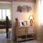 Ceas de perete modern din fier cu trei axuri fabricate în Italia - mecanice Viadurini