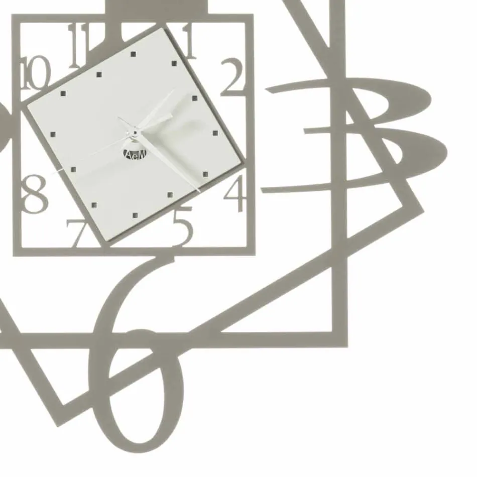 Ceas modern de perete din fier Design geometric realizat în Italia - Procida Viadurini