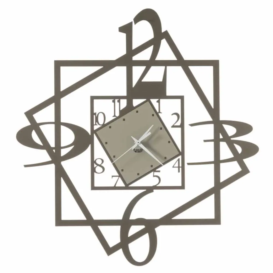 Ceas modern de perete din fier Design geometric realizat în Italia - Procida Viadurini