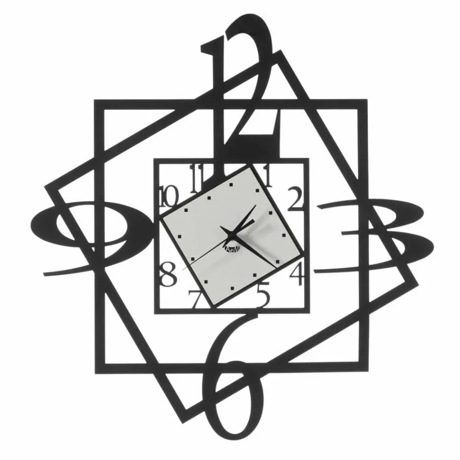 Ceas modern de perete din fier Design geometric realizat în Italia - Procida Viadurini