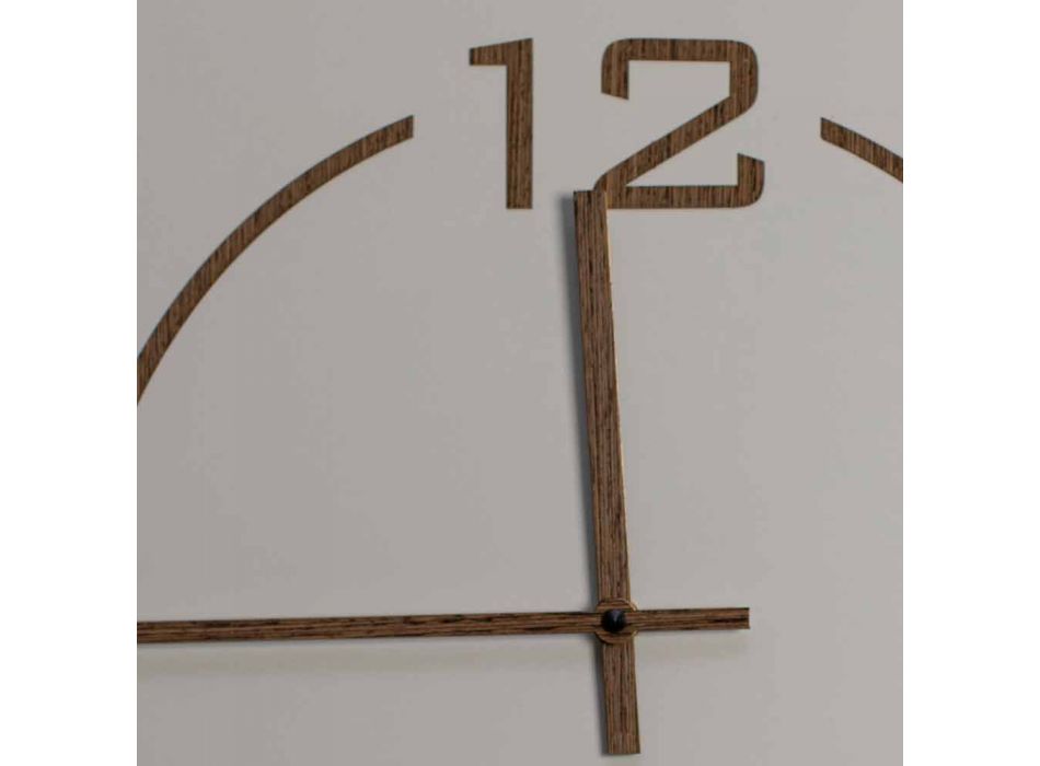 Ceas de perete cu design pătrat și modern în lemn bej și maro - Tabata Viadurini