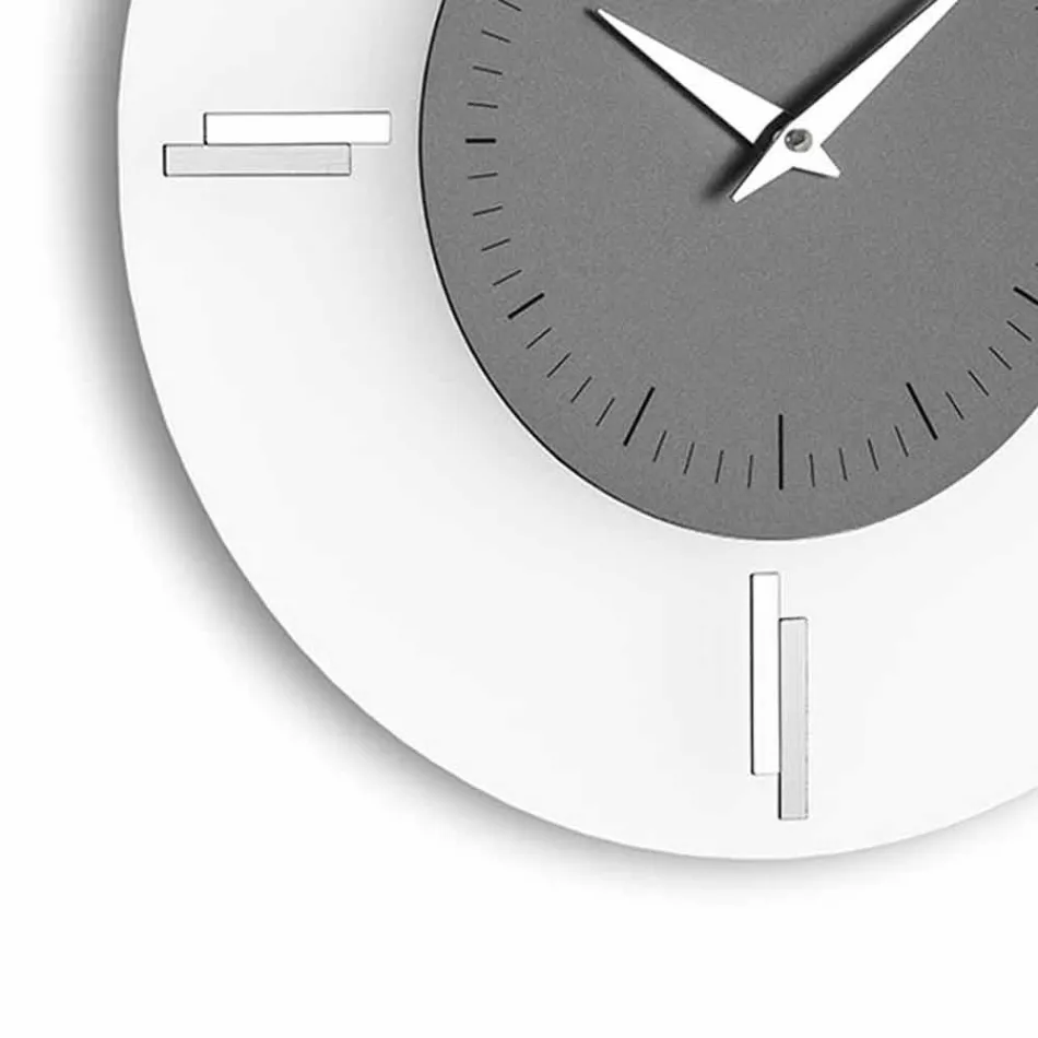Ceas de perete rotund din metacrilat și aluminiu Fabricat în Italia - Siria Viadurini