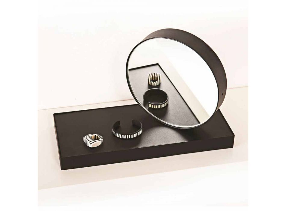Ceas de masă pivotant cu oglindă din oțel Fabricat în Italia - Meritoriu Viadurini