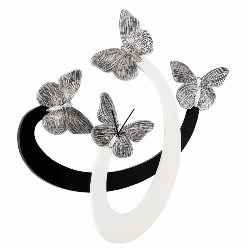 Designer ceas de perete ceas / negru handmade în Italia Zenia Viadurini