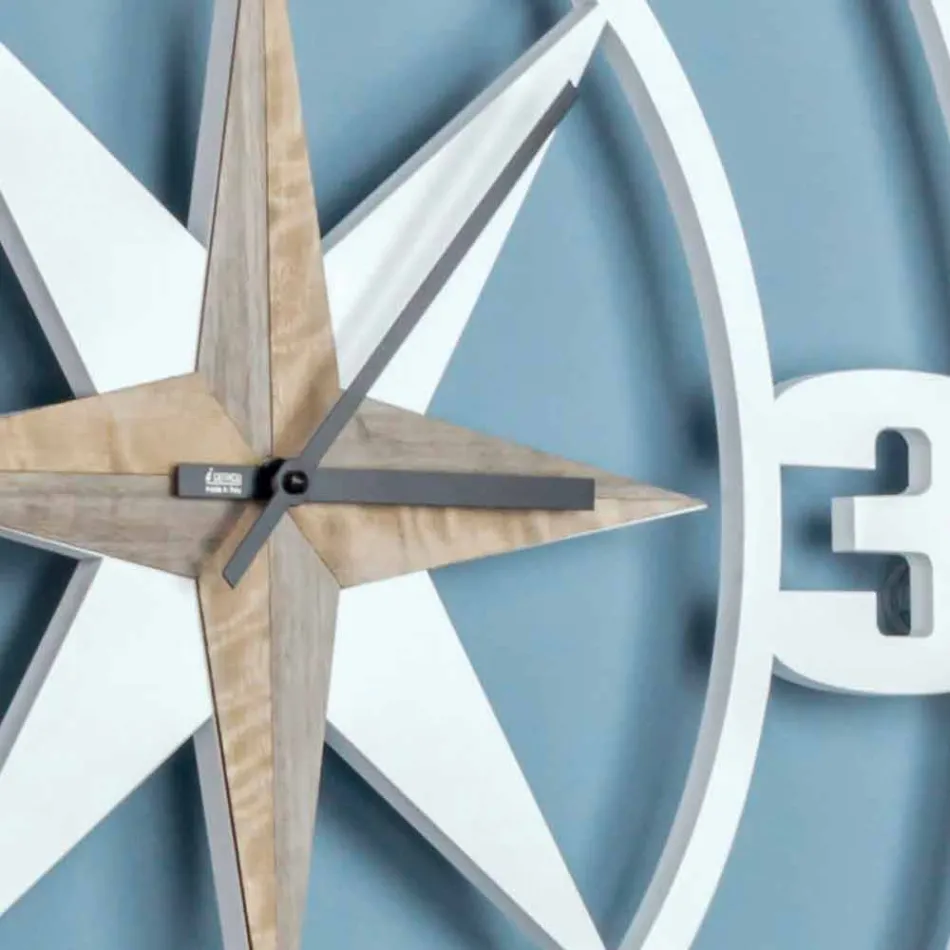 Design mare pentru ceasuri de perete din lemn Shabby și Brown - balamale Viadurini