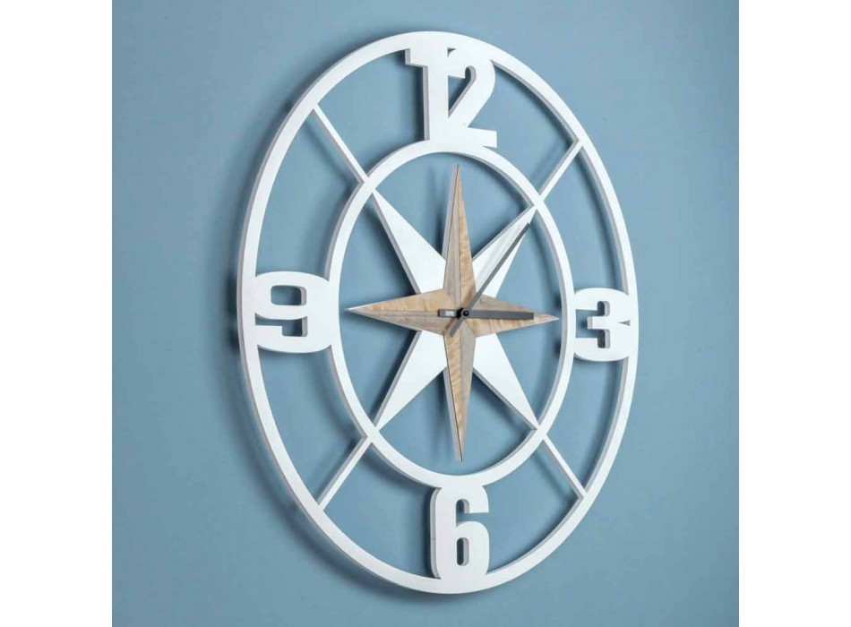 Design mare pentru ceasuri de perete din lemn Shabby și Brown - balamale Viadurini