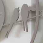 Ceas mare de design modern în lemn rotund colorat - Păsări Viadurini