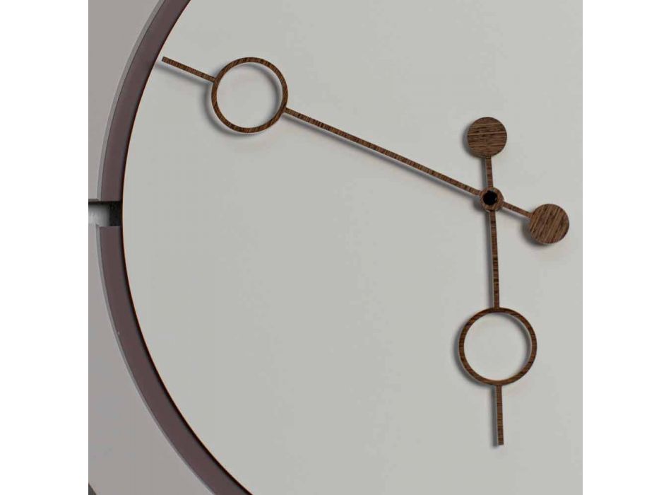 Ceas de perete modern, rotund, mare, din lemn maro și bej - Osvego Viadurini