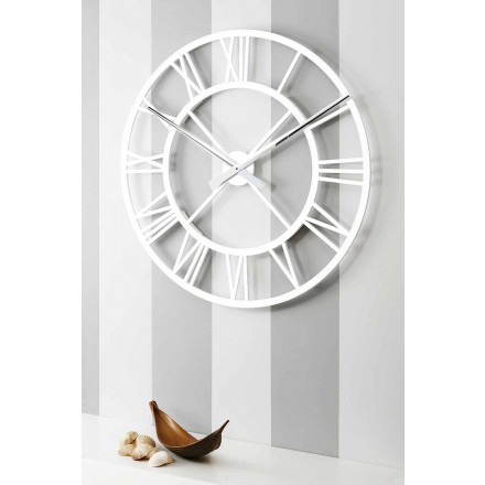 Ceas de perete mare Shabby în lemn rotund de design vintage - Arrigo Viadurini