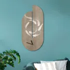 Ceas din lemn cu imprimeu stârc Made in Italy - Palau Viadurini