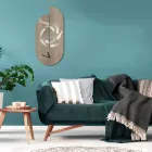 Ceas din lemn cu imprimeu stârc Made in Italy - Palau Viadurini