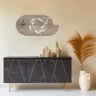 Ceas din lemn cu imprimeu stârc Made in Italy - Palau Viadurini