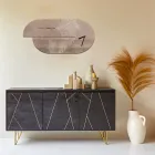 Ceas din lemn cu imprimeu stârc Made in Italy - Palau Viadurini