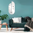 Ceas din lemn cu imprimeu stârc Made in Italy - Palau Viadurini