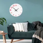 Ceas din lemn cu imprimeu flori de camelie Fabricat in Italia - India Viadurini