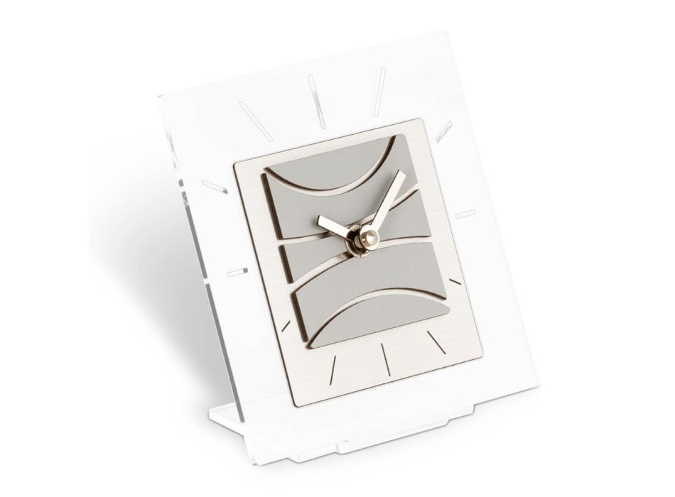 Ceas de Masa Patrat din Metacrilat Transparent Made in Italy - Ciudat Viadurini