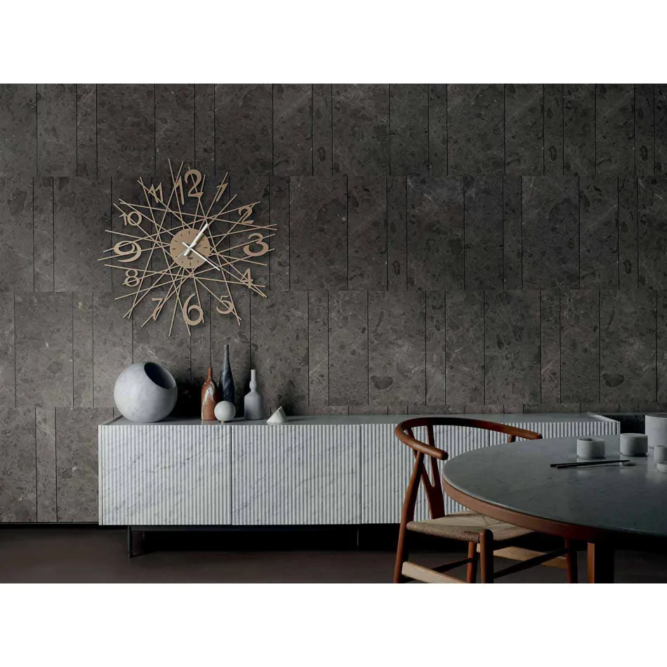 Ceas de perete rotund din fier, fabricat în Italia - Kombo Viadurini