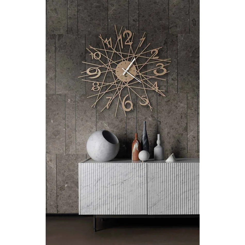 Ceas de perete rotund din fier, fabricat în Italia - Kombo Viadurini