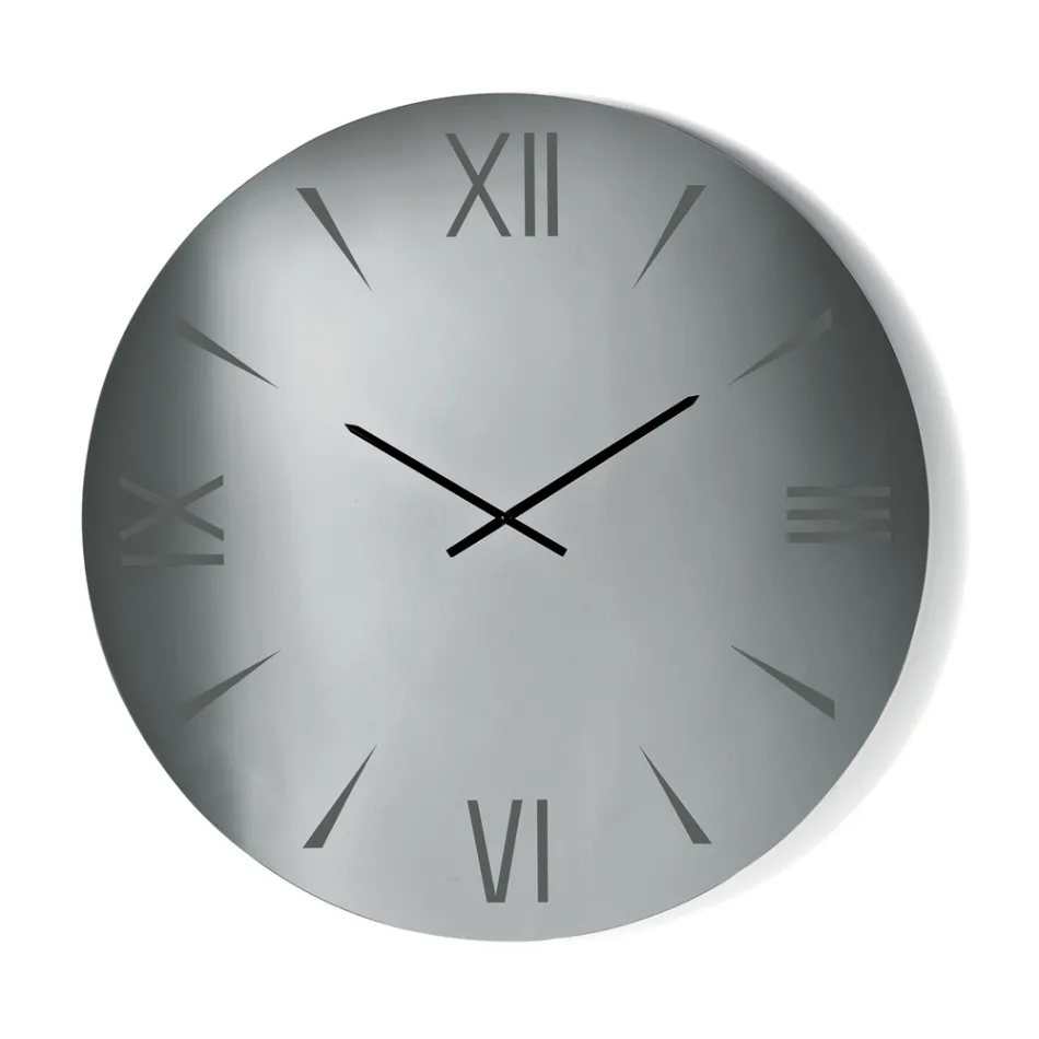 Ceas rotund din sticlă oglindită cu numere gravate cu laser - Clelia Viadurini