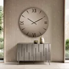 Ceas rotund din sticlă oglindită cu numere gravate cu laser - Clelia Viadurini