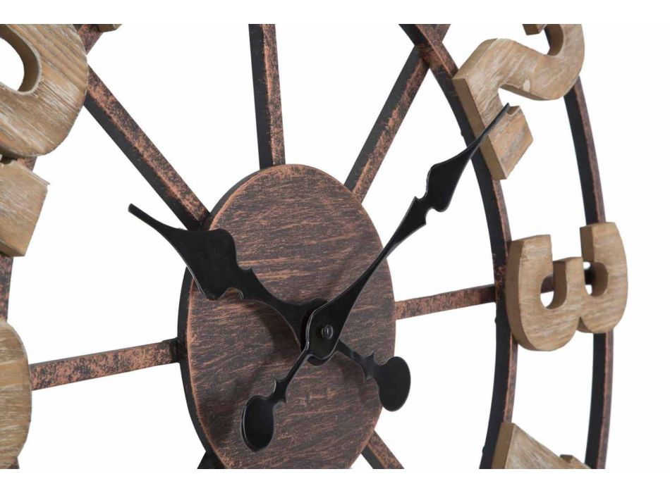 Ceas de perete rotund Design modern în fier și MDF - Taichi Viadurini