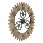 Ceas de perete rotund de design modern, din fier și MDF - Gitta Viadurini