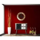 Ceas de perete rotund de design modern, din fier și MDF - Gitta Viadurini