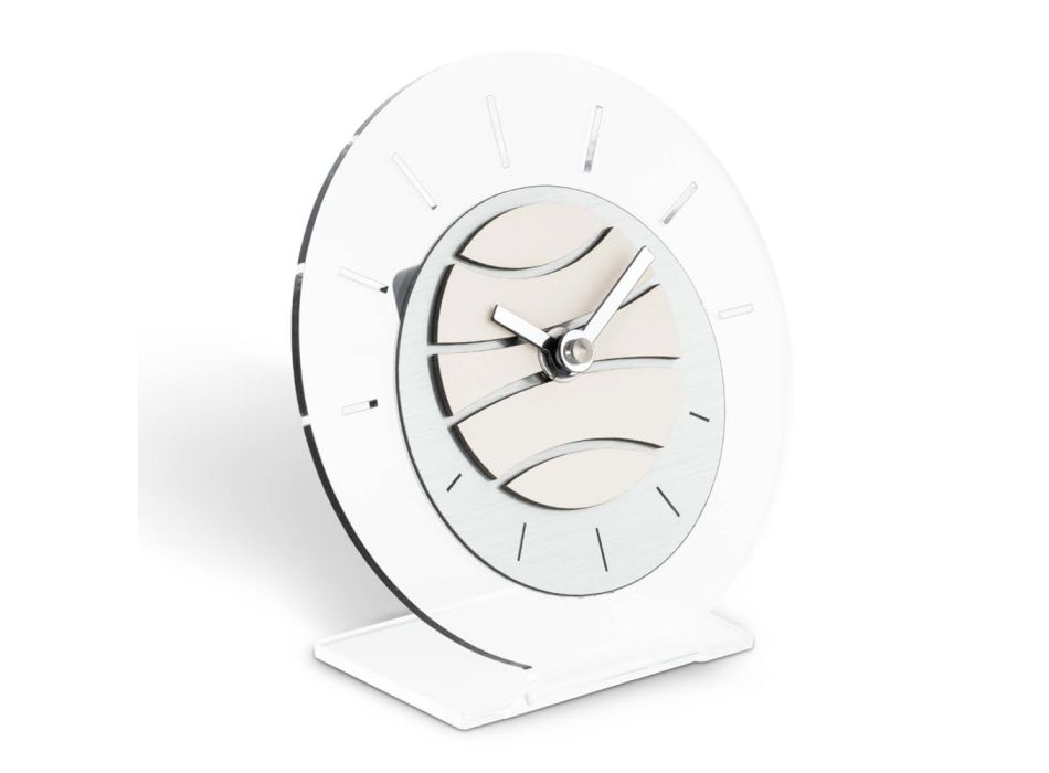 Ceas de masă rotundă din metacrilat transparent Made in Italy - Ciudat Viadurini