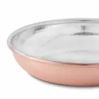 Tigaie rotunda din cupru cositorit manual cu maner si capac 28 cm - Gianluigi Viadurini