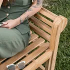 Bancă de exterior realizată în întregime din lemn de tec - Sosire Viadurini