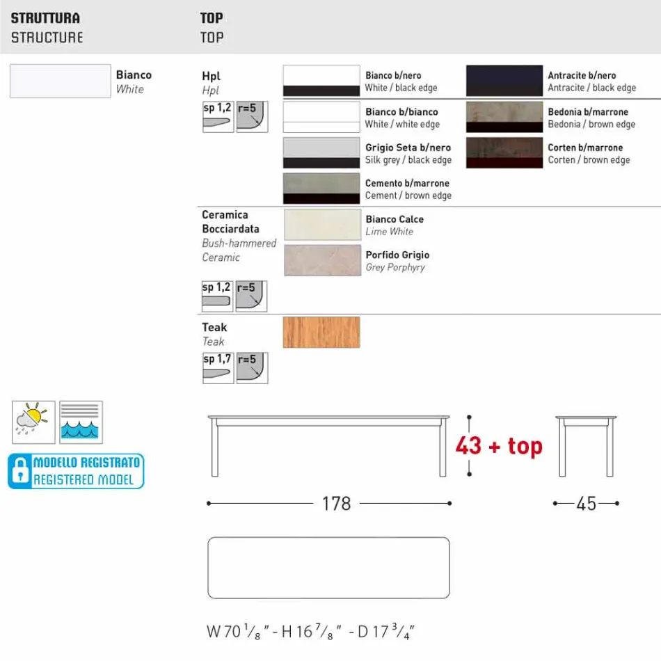Varaschin Sistem de bancă în aer liber în design aluminiu vopsit Viadurini