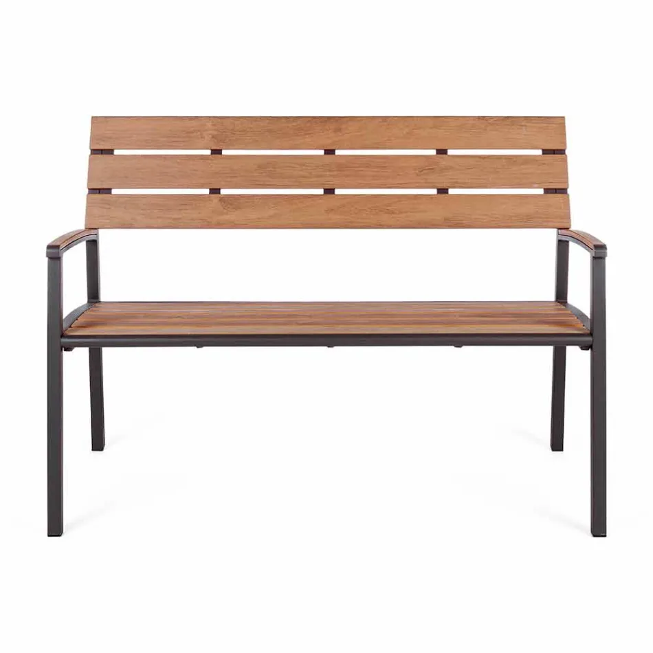 Bancă de grădină cu structură din aluminiu antracit, Homemotion - Isotta Viadurini