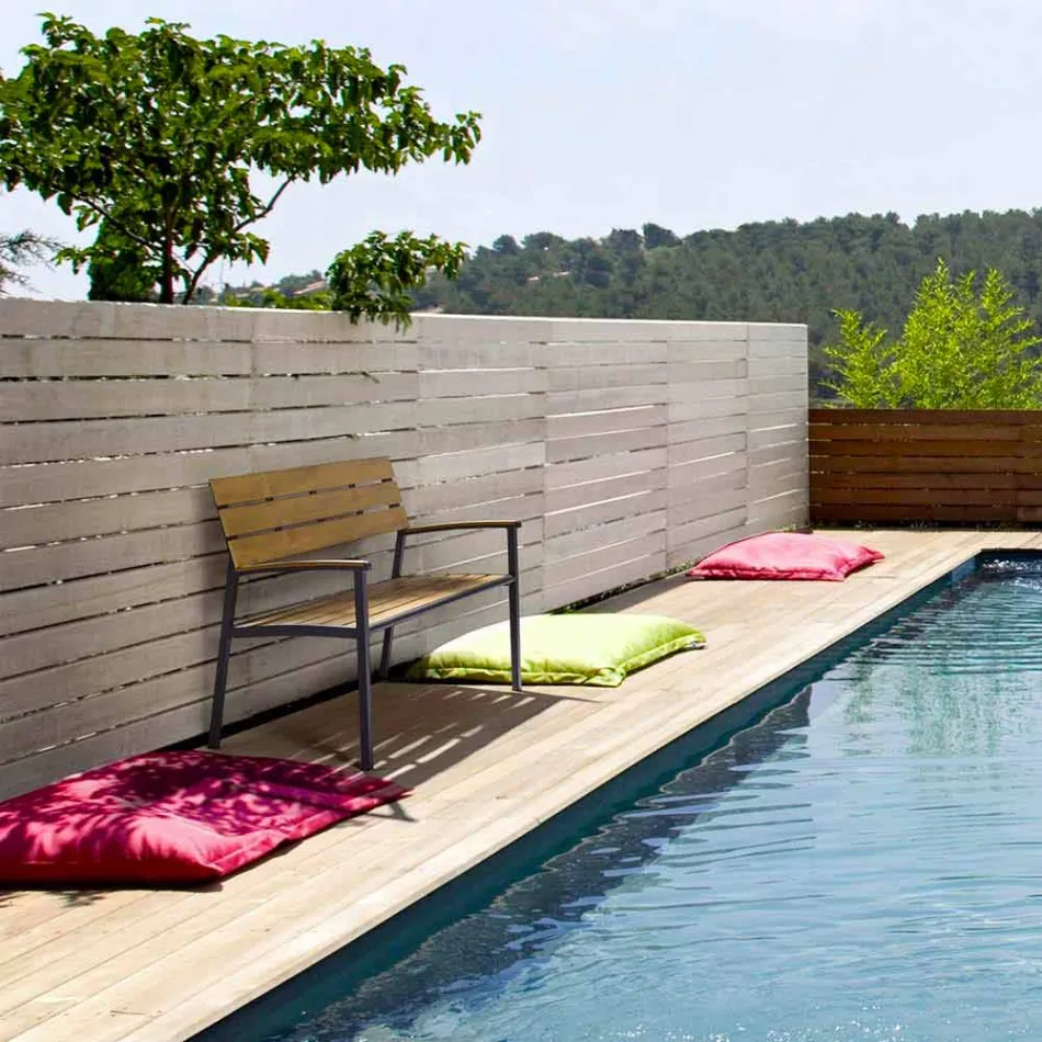 Bancă de grădină cu structură din aluminiu antracit, Homemotion - Isotta Viadurini