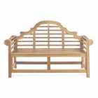 Bancă de grădină din lemn de teak cu design rustic - Simonia Viadurini
