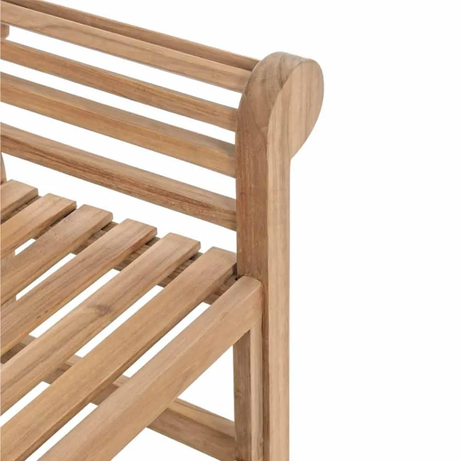 Bancă de grădină din lemn de teak cu design rustic - Simonia Viadurini