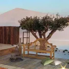 Bancă de grădină din lemn de teak cu design rustic - Simonia Viadurini