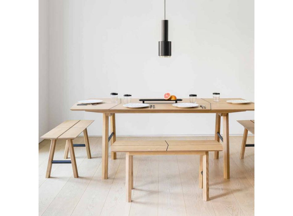 Banc modern de design din lemn de frasin cu scaun furnir - Andria