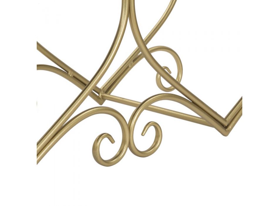 Bancă din fier de aur cu scaun căptușit și acoperit din țesătură - Alchimia Viadurini