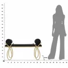 Banc modern dreptunghiular din fier, MDF și țesături - Harding Viadurini