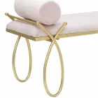 Banc modern dreptunghiular din fier, MDF și țesături - Harding Viadurini