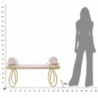 Banc modern dreptunghiular din fier, MDF și țesături - Harding Viadurini