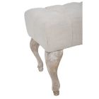 Bancă Shabby Chic din lemn cu scaun din țesătură matlasată - Rocchetta Viadurini