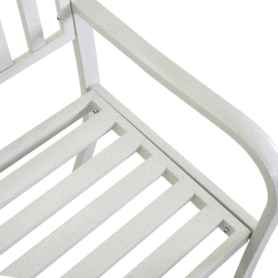 Bancă de exterior din metal cu masă retractabilă - Graffetta Viadurini