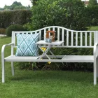 Bancă de exterior din metal cu masă retractabilă - Graffetta Viadurini