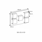 Panou de perete din rafturi din lemn de sticlă și sticlă Canaletto 2 dimensiuni - Busuioc Viadurini