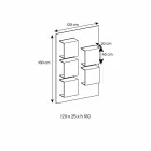Panou de perete din rafturi din lemn de sticlă și sticlă Canaletto 2 dimensiuni - Busuioc Viadurini